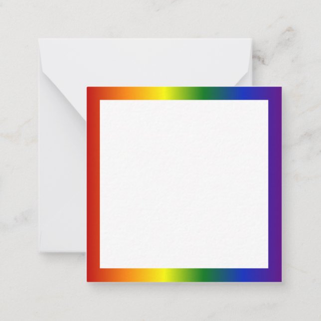 Tarjeta Pequeña Marco de degradado de arco iris (Reverso)