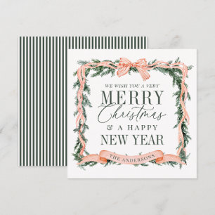 Tarjeta Pequeña Marco de guirnalda de Navidad festivo