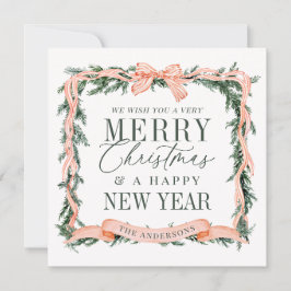 Tarjeta Pequeña Marco de guirnalda de Navidad festivo