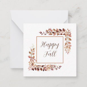 Tarjeta Pequeña Marco de hojas de otoño con texto personalizable