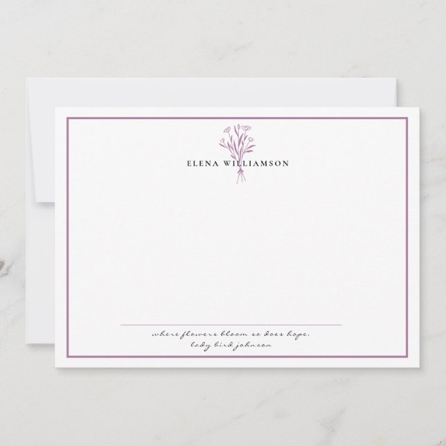 Tarjeta Pequeña Marco de lavanda de moda - Flores y esperanza pers (Anverso)