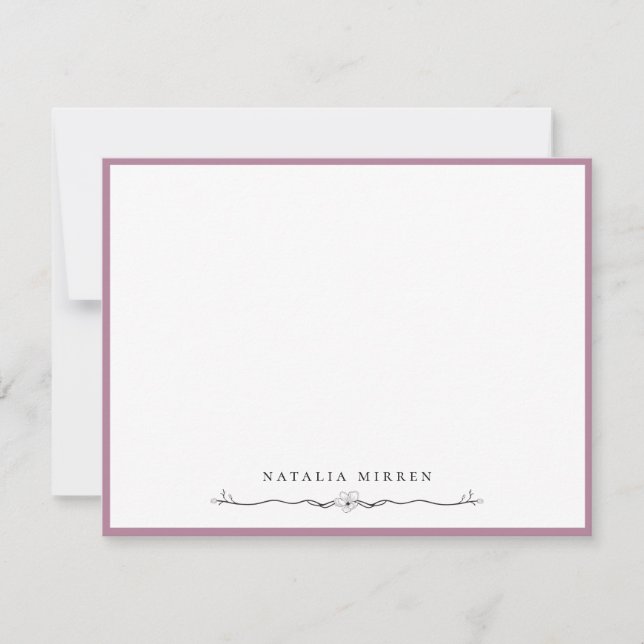 Tarjeta Pequeña Marco de malva floreciente floral decorativo (Anverso)