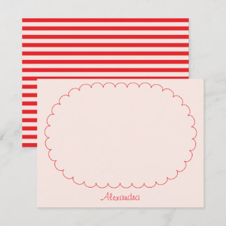 Tarjeta Pequeña Marco de nombre personalizado en rosa sonrosado y 