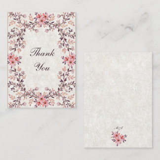 Tarjeta Pequeña Marco floral acuarela romántica - Otoño rústico