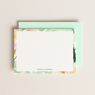 Tarjeta Pequeña Marco floral de verano con acuarela moderna