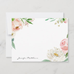 Tarjeta Pequeña Marco floral femenino rosa Rubor personalizado