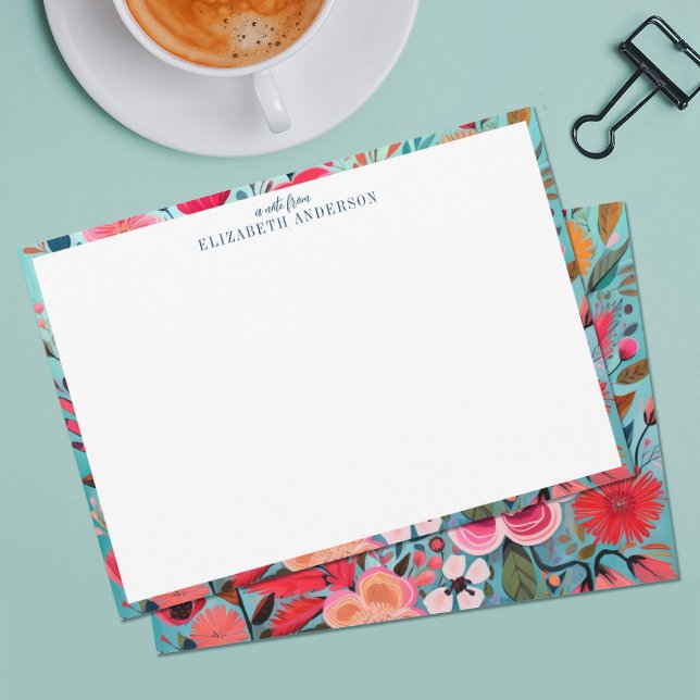 Tarjeta Pequeña Marco floral goril botánico bonito (Pretty floral stationery note cards. )