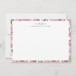 Tarjeta Pequeña Marco floral Rosa de peones rosados de Rubor