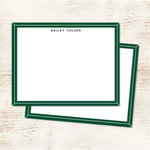 Tarjeta Pequeña Marco Sencillo Verde y Blanco Personal Profesional