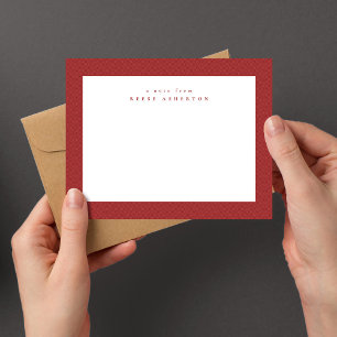 Tarjeta Pequeña Marco tuiteado clásico de arenque simple rojo
