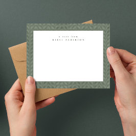 Tarjeta Pequeña Marco tuiteado clásico simple sabio verde personal