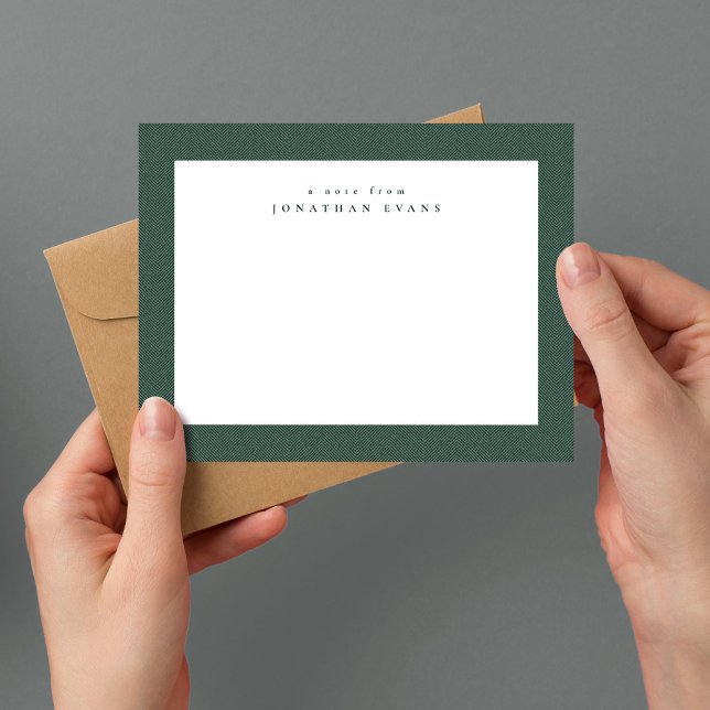 Tarjeta Pequeña Marco tuiteado clásico simple verde oscuro persona (Subido por el creador)