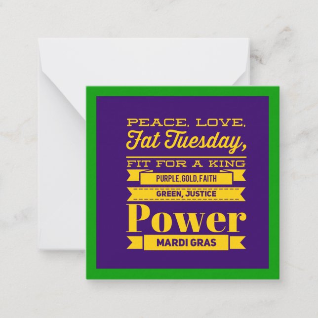 Tarjeta Pequeña Mardi Gras (Anverso)