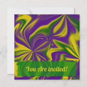 Tarjeta Pequeña Mardi Gras Swirls