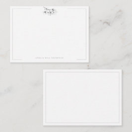 Tarjeta Pequeña Marfil Magnolia Clase Simple Elegante Pareja de Bo