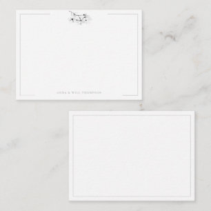 Tarjeta Pequeña Marfil Magnolia Clase Simple Elegante Pareja de Bo
