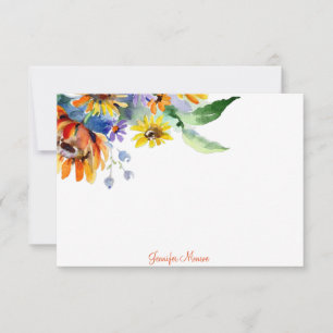 Tarjeta Pequeña Margaritas acuarela personalizadas