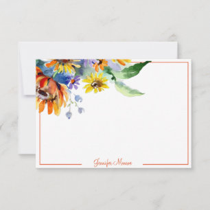 Tarjeta Pequeña Margaritas acuarela personalizadas
