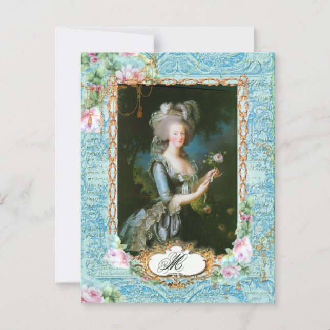 Tarjeta Pequeña Marie Antoinette Stationery and Cards (Anverso)