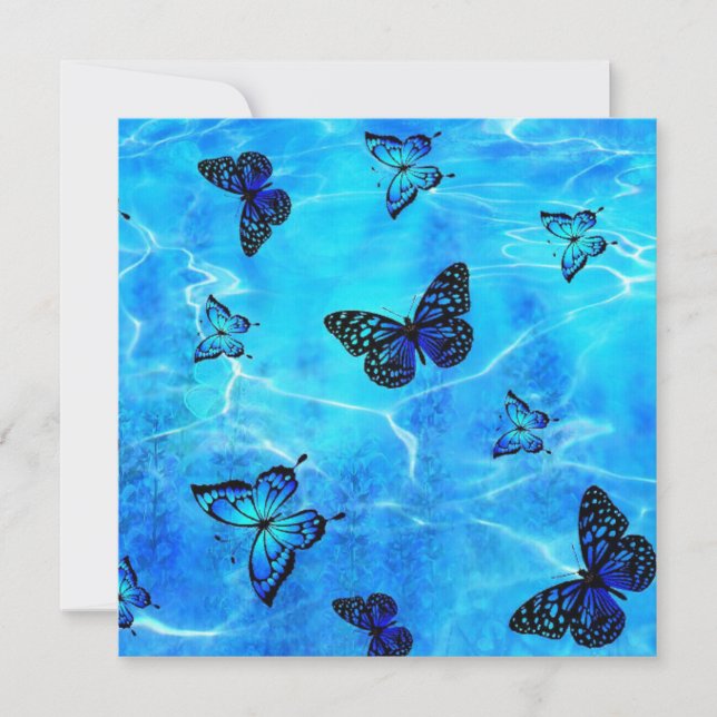 Tarjeta Pequeña Mariposa azul (Anverso)
