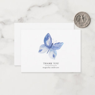 Tarjeta Pequeña Mariposa Azul Personalizada Gracias