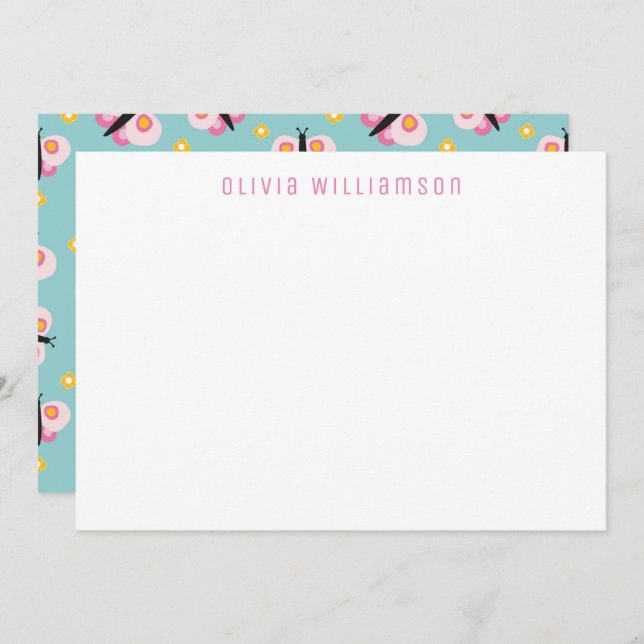 Tarjeta Pequeña Mariposa Bonita Personalizada (Anverso / Reverso)