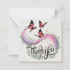 Tarjeta Pequeña Mariposa Floral Gracias