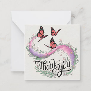 Tarjeta Pequeña Mariposa Floral Gracias
