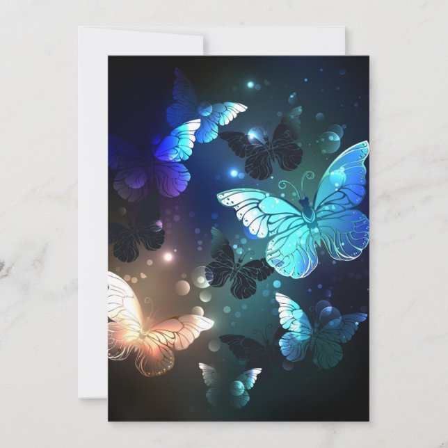 Tarjeta Pequeña Mariposa nocturna fluida (Anverso)