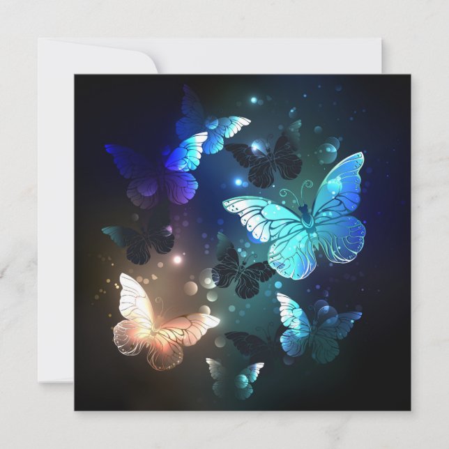 Tarjeta Pequeña Mariposa nocturna fluida (Anverso)