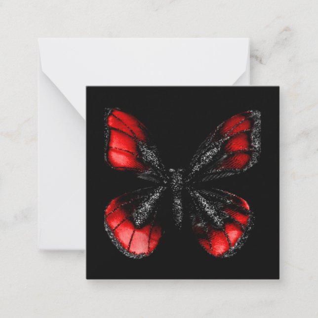 Tarjeta Pequeña Mariposa roja y negra (Anverso)