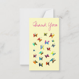 Tarjeta Pequeña Mariposas de colores en acuarela