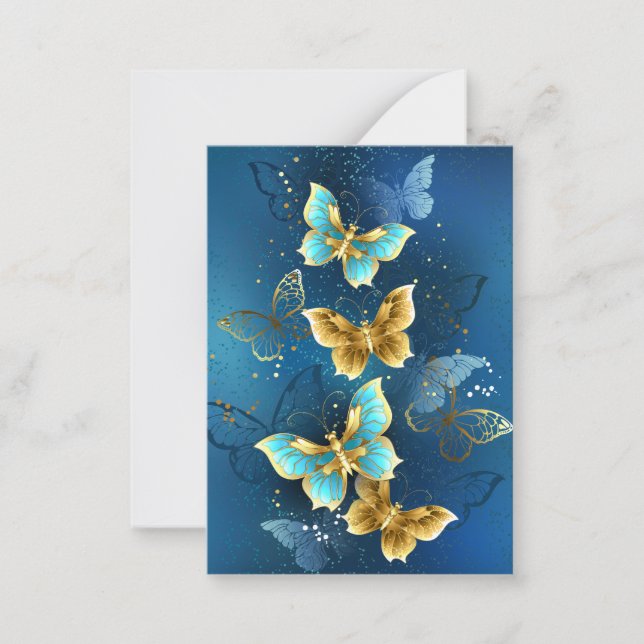 Tarjeta Pequeña Mariposas doradas (Anverso)