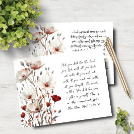 Tarjeta Pequeña Mark 12:30-31 Poppy rosa inglés birmano Notecard