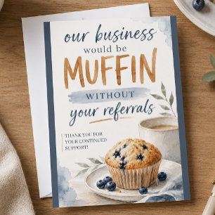 Tarjeta Pequeña Marketing de Referidos de Negocio de Muffin