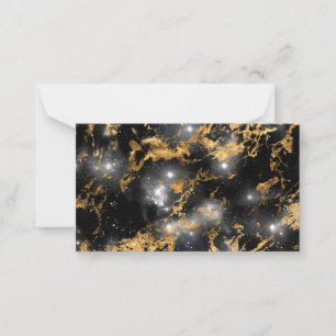 Tarjeta Pequeña Mármol Dorado Noche Estrellada Oscura Amante del E