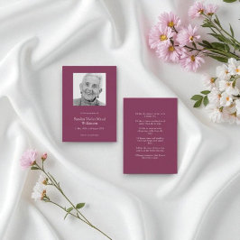 Tarjeta Pequeña Maroon Poem Funeral Sympathy Note Card