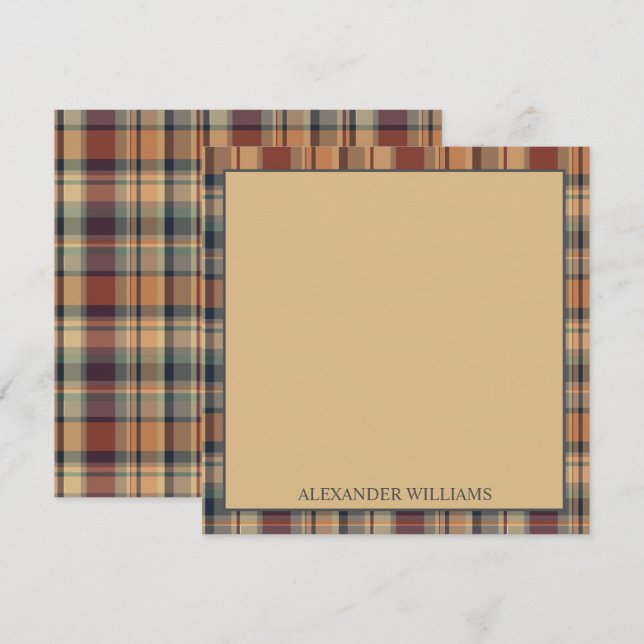 Tarjeta Pequeña Marrón cálido y crema plastificada personalizada (Anverso / Reverso)