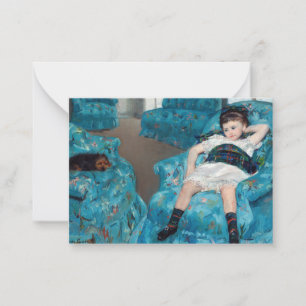 Tarjeta Pequeña Mary Cassatt - Niña pequeña en un sillón azul