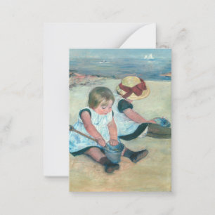 Tarjeta Pequeña Mary Cassatt - Niños jugando en la playa
