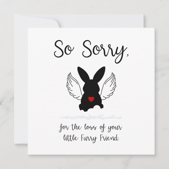 Tarjeta Pequeña Mascota Bunny Sympathy (Anverso)