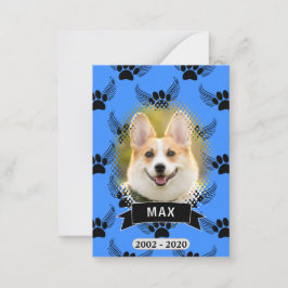 Tarjeta Pequeña Mascota de perro Personalizado azul
