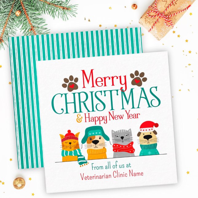Tarjeta Pequeña Mascota Navidades de negocios perro gato (Subido por el creador)