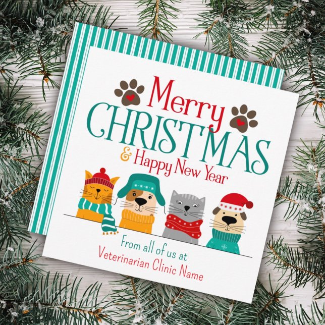 Tarjeta Pequeña Mascota Navidades de negocios perro gato (Subido por el creador)
