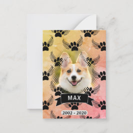 Tarjeta Pequeña Mascota Perro Personalizado Memorial Estilo de épo