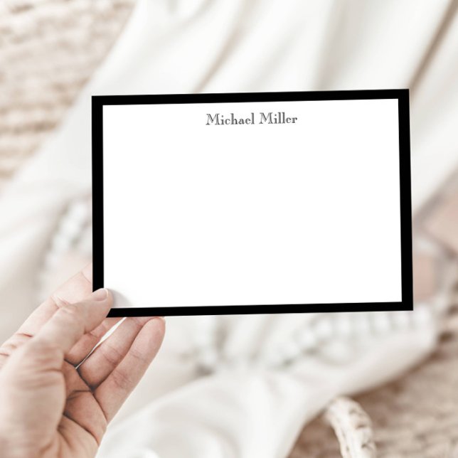 Tarjeta Pequeña Masculina de marco simple, plana en blanco/negro (Subido por el creador)