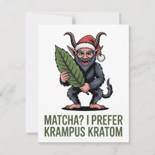 Tarjeta Pequeña ¿Matcha? Prefiero Krampus Kratom Divertido Navidad