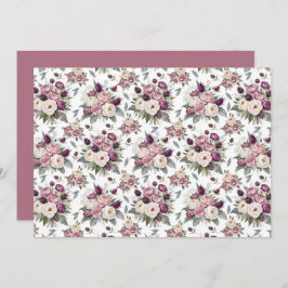 Tarjeta Pequeña Mauve Floral Botanical Note Card