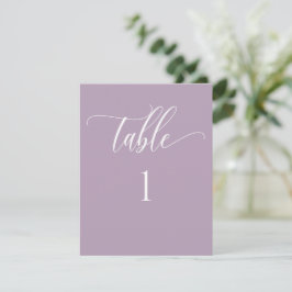 Tarjeta Pequeña Mauve Purple Modern Table Number (Número de tabla