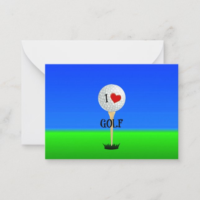 Tarjeta Pequeña Me encanta el golf (Anverso)